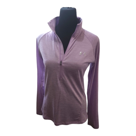 Under Armour Heatwave Long Sleeve, Half Zip Pullover, Light Purple - Picture 8 of 8